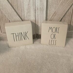 Rae Dunn Less is More, More is Less & Think, Evolve Tabletop Decor